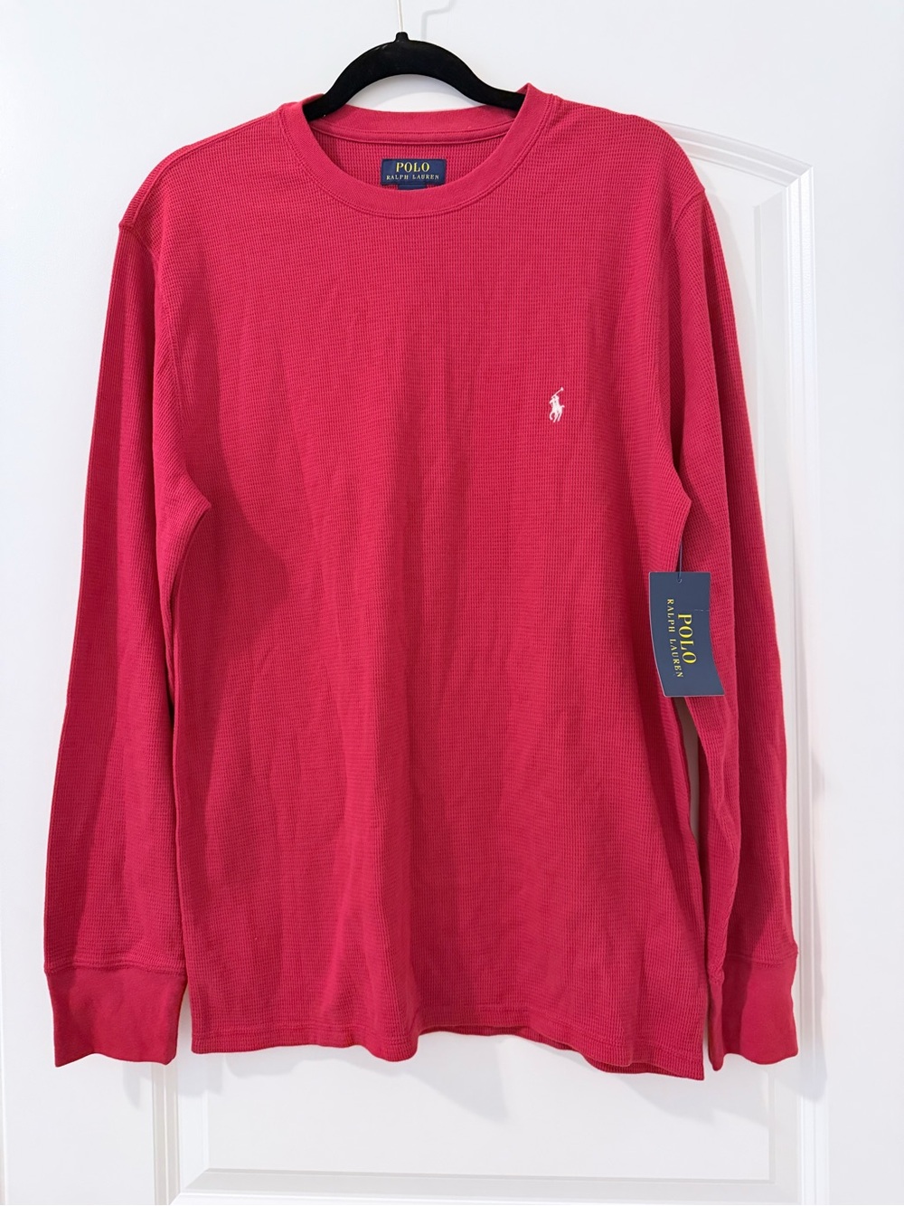 Ralph Lauren Men’s Long-Sleeve Waffle Knit Thermal Shirt Size Large - Red